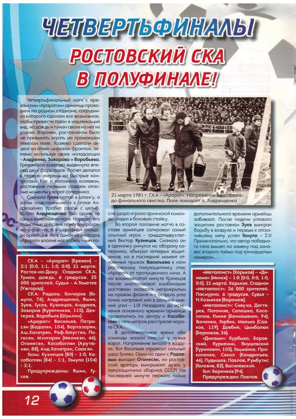 30 лет победы СКА Ростов-на-Дону в Кубке СССР Финал 05.09.1981 Спартак Москва 2