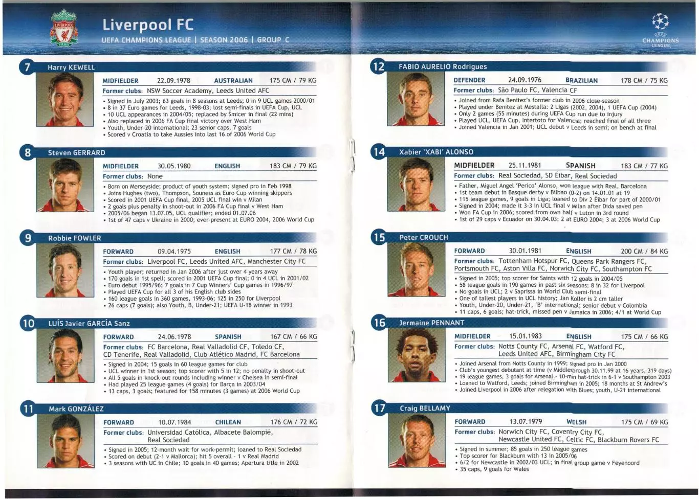 Лига чемпионов УЕФА 2006 Liverpool FC – Ливерпуль / С.Джеррард Х.Алонсо П.Крауч 1