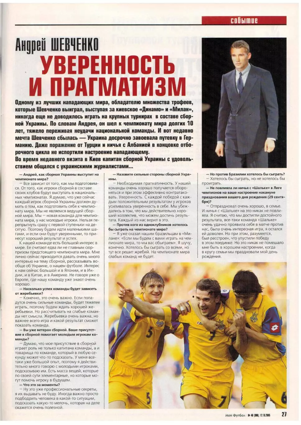Мой Футбол 2005 №40 / Спартак–Зенит А.Шевченко Р.Павлюченко Рауль Р.ван дер Варт 5