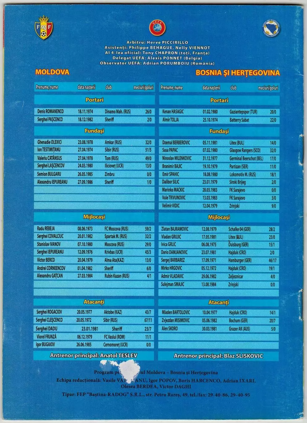 Молдавия – Босния и Герцеговина 07.10.2006 ОТЧЕ-2008 Постер Сергей Ковальчук 2