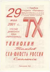 Технохим Тамбов – СКА Юность России Смоленск 29.05.2001