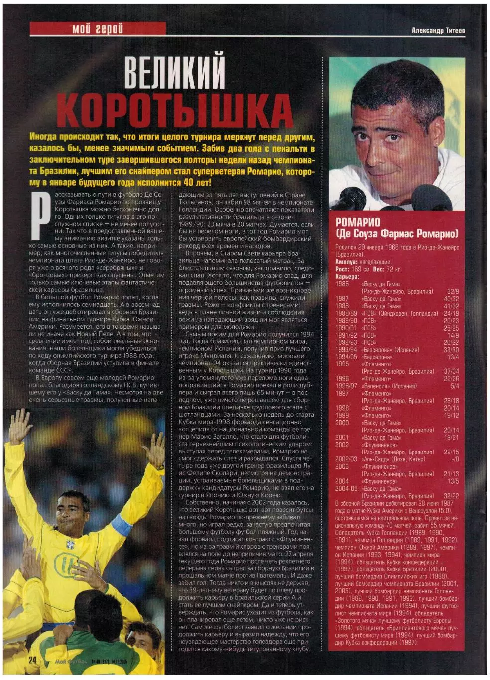 Мой Футбол 2005 №49 Итоги сезона С.Шавло А.Канчельскис Ромарио Лига чемпионов 6