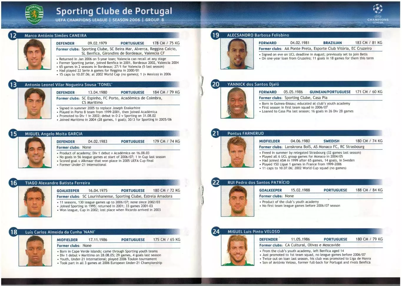 Лига чемпионов УЕФА 2006 Sporting Clube de Potugal – Спортинг Лиссабон 1