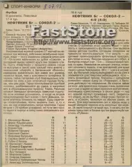 Нефтяник Бугульма + Нефтяник Бавлы – Сокол-2 Саратов 03/05.07.1998 Отчет
