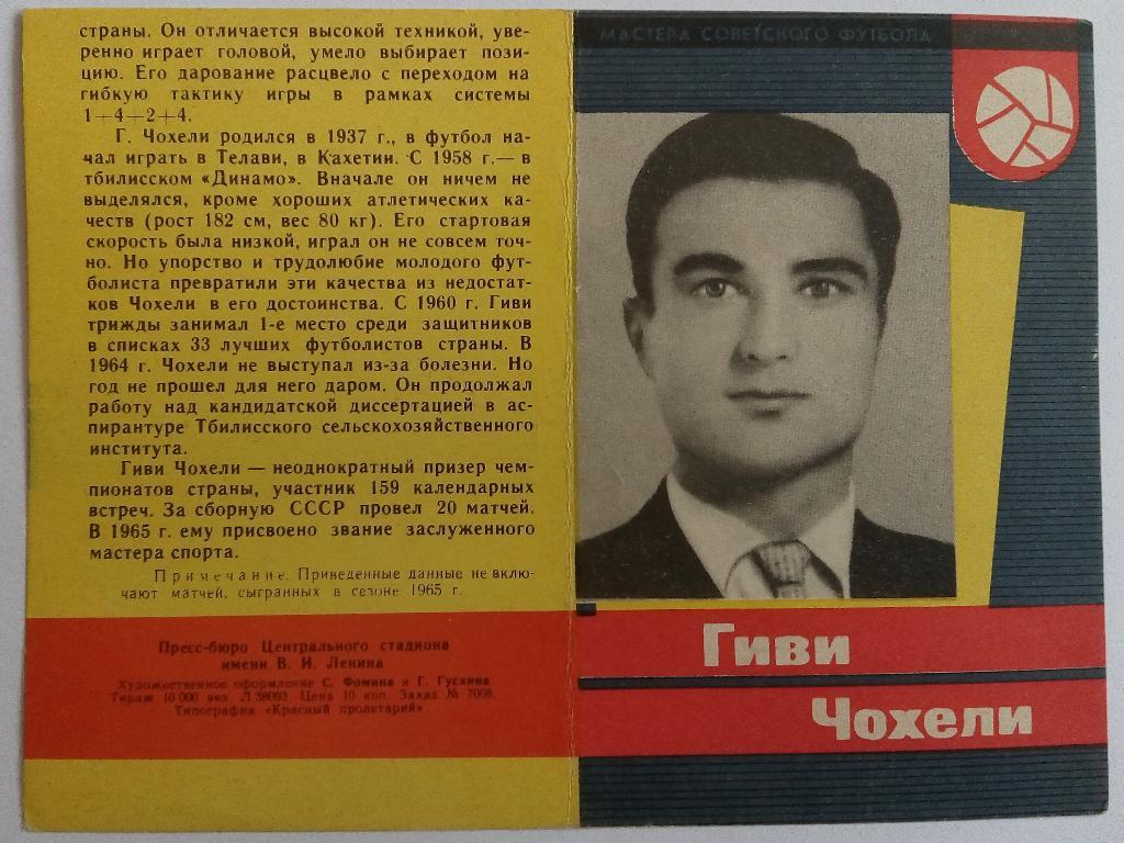 Гиви Чохели Динамо Тбилиси 1965