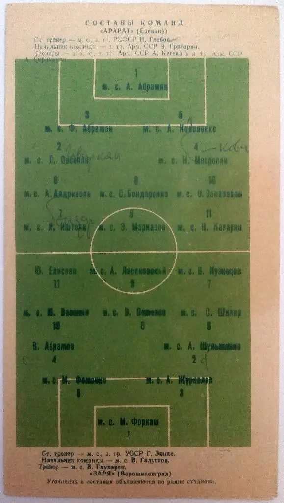 Заря Ворошиловград - Арарат Ереван 28.09.1971 1