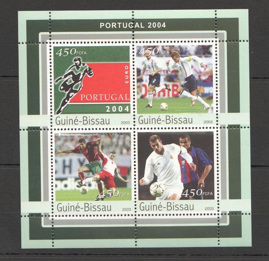 Гвинея-Бисау 2003 Чемпионат Европы в Португалии Малый лист+блок (Mi 19.5€)** 2