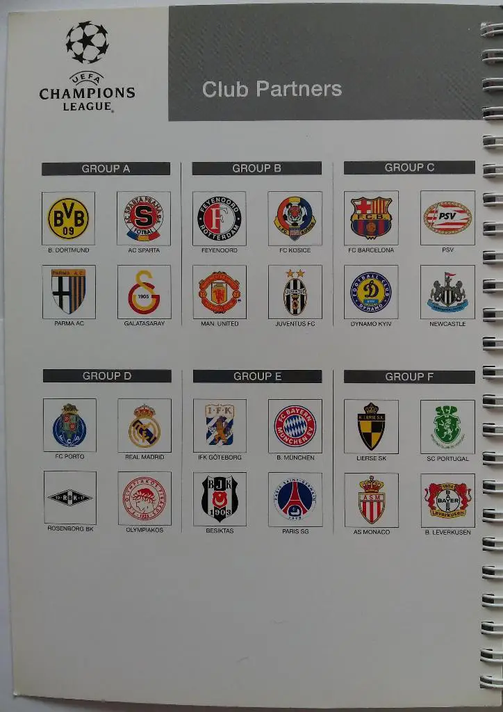 Хендбук Лига чемпионов 1997/1998 Динамо Киев Реал Мадрид Барселона Бавария ПСЖ 1