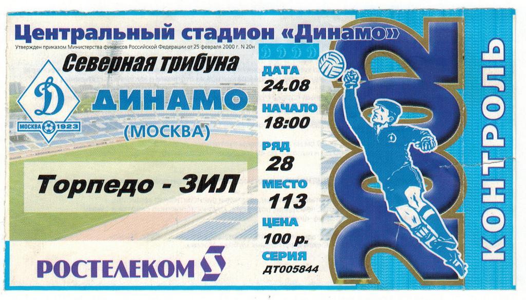 Динамо Москва - Торпедо-ЗИЛ Москва 24.08.2002