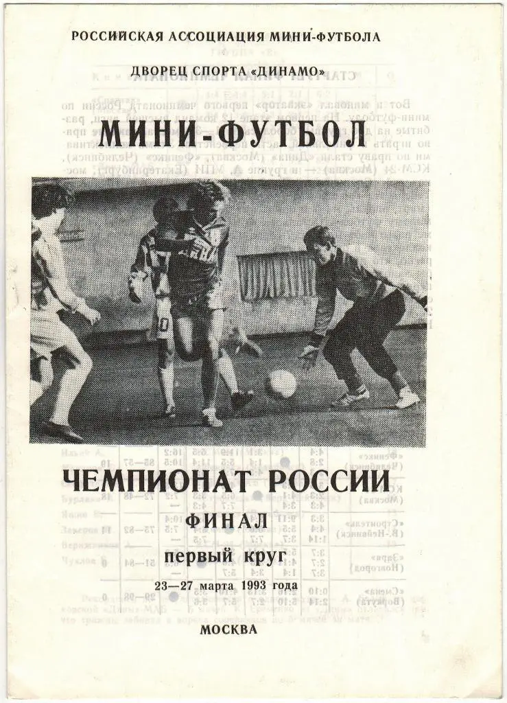 ЧР Финал Дина Спартак Москва УПИ Екатеринбург Феникс Челябинск 23-27.03.1993