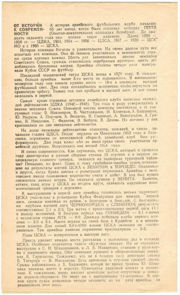 Кубань Краснодар – ЦСКА 24.08.1988 1
