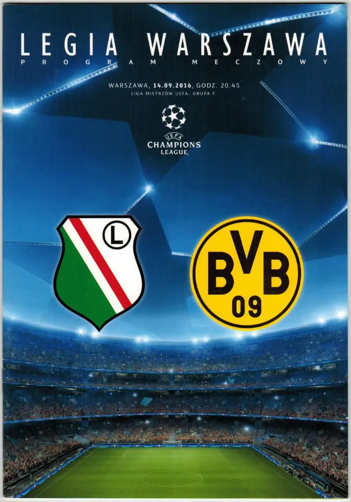 Легия Варшава Польша - Боруссия Дортмунд Германия 14.09.2016 Лига чемпионов
