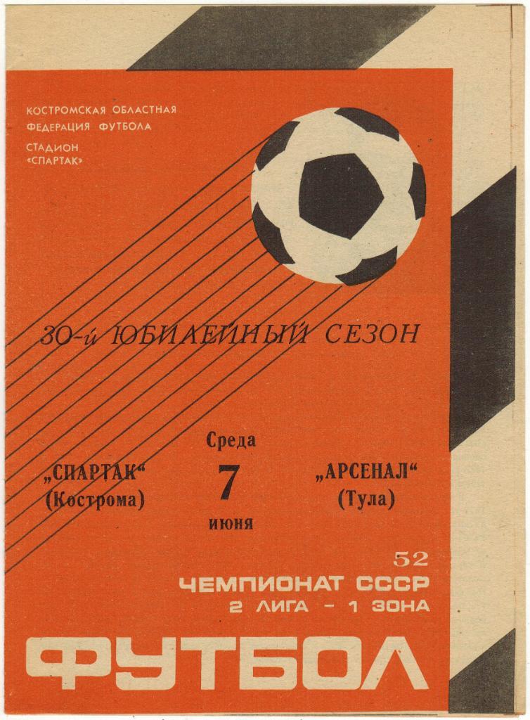 Спартак Кострома - Арсенал Тула 07.06.1989