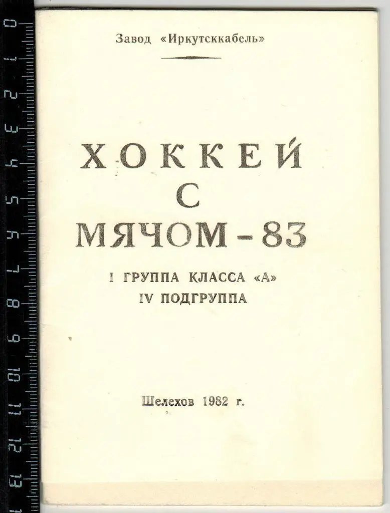 Хоккей с мячом Шелехов Иркутская область 1982-1983