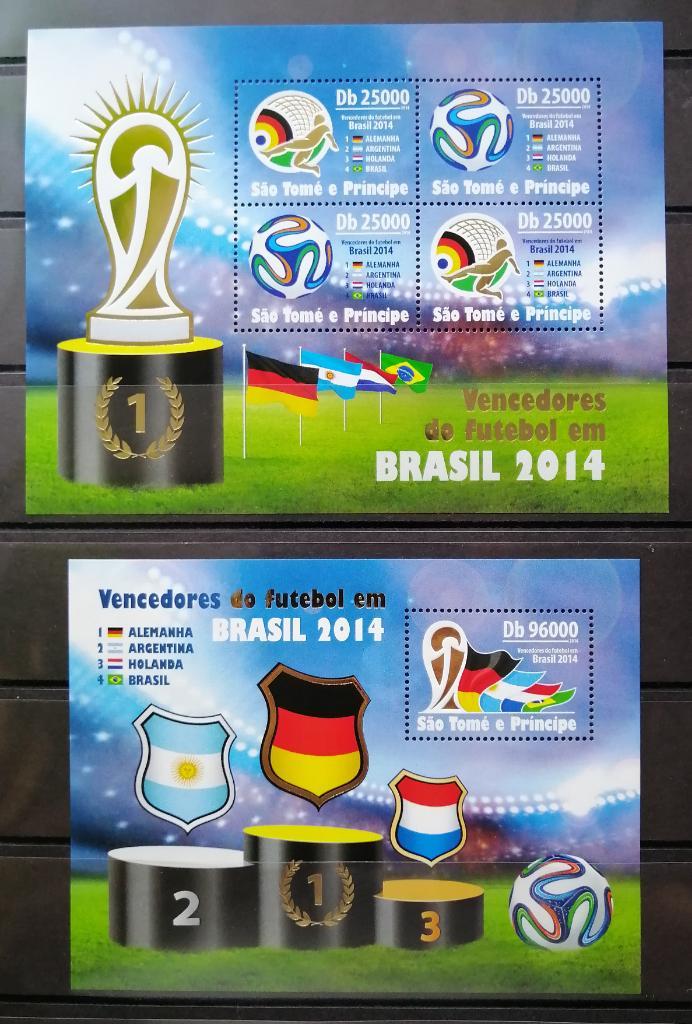 Сан-Томе и Принсипи 2014 Чемпионат мира по футболу в Бразилии Блок+малый лист**