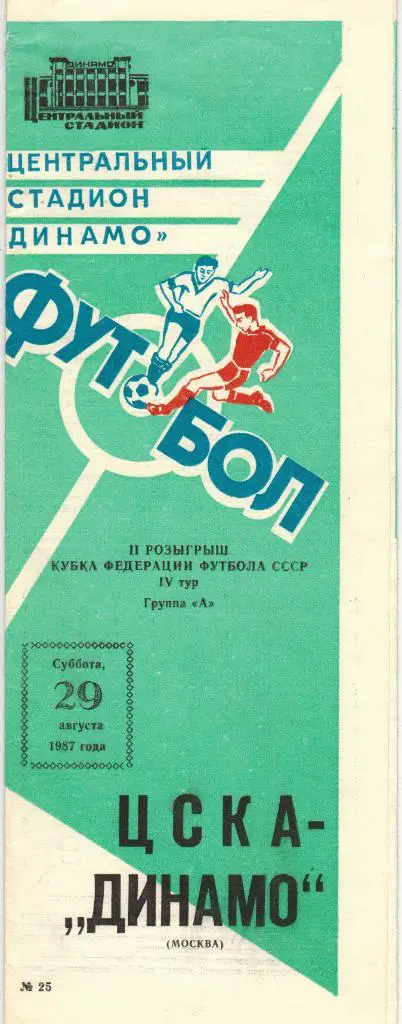 ЦСКА - Динамо Москва 29.08.1987 Кубок Федерации футбола