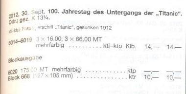 Мозамбик 2012 100 лет гибели Титаника Комплект (малый лист+блок) MHN** Mi=24€ 1