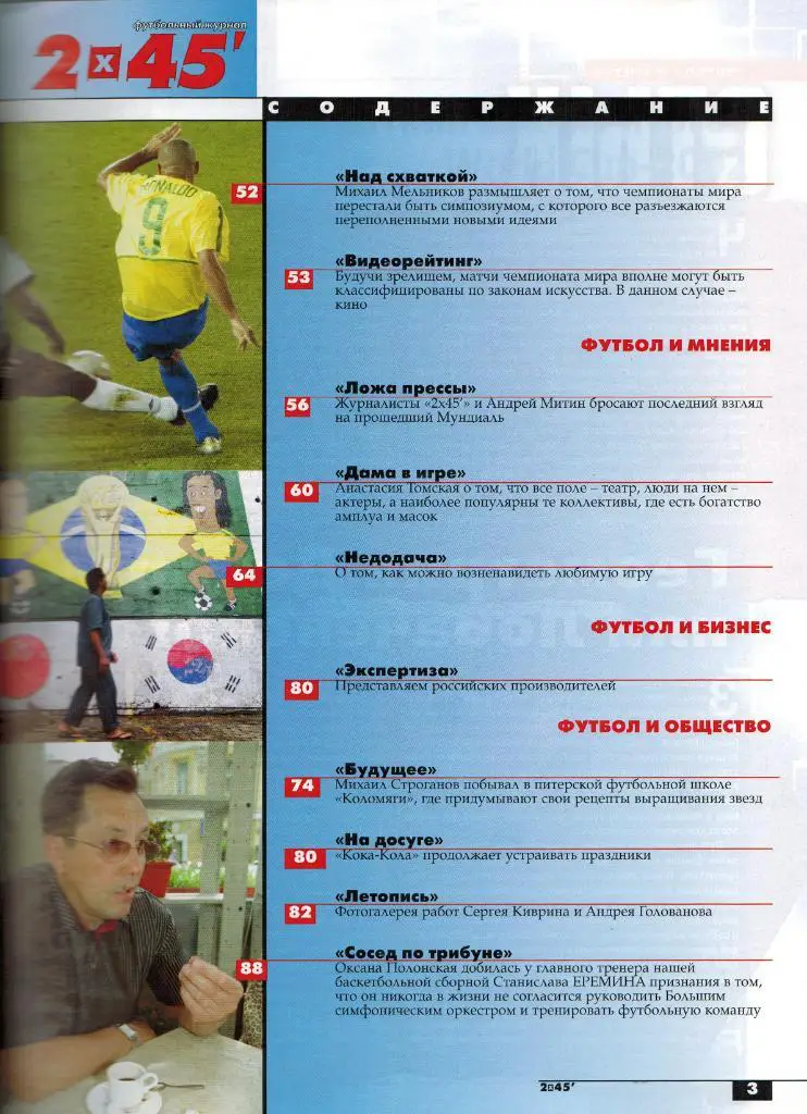 Журнал 2 х 45' Август 2002 № 17 Постер Бразилия - пентакампеон 2