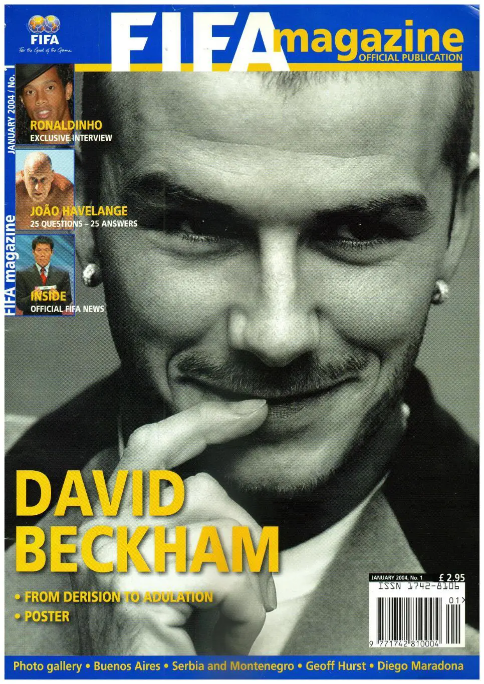 FIFA Magazine Official Publication 2004 № 1 Бекхэм Роналдиньо Херст Аргентина