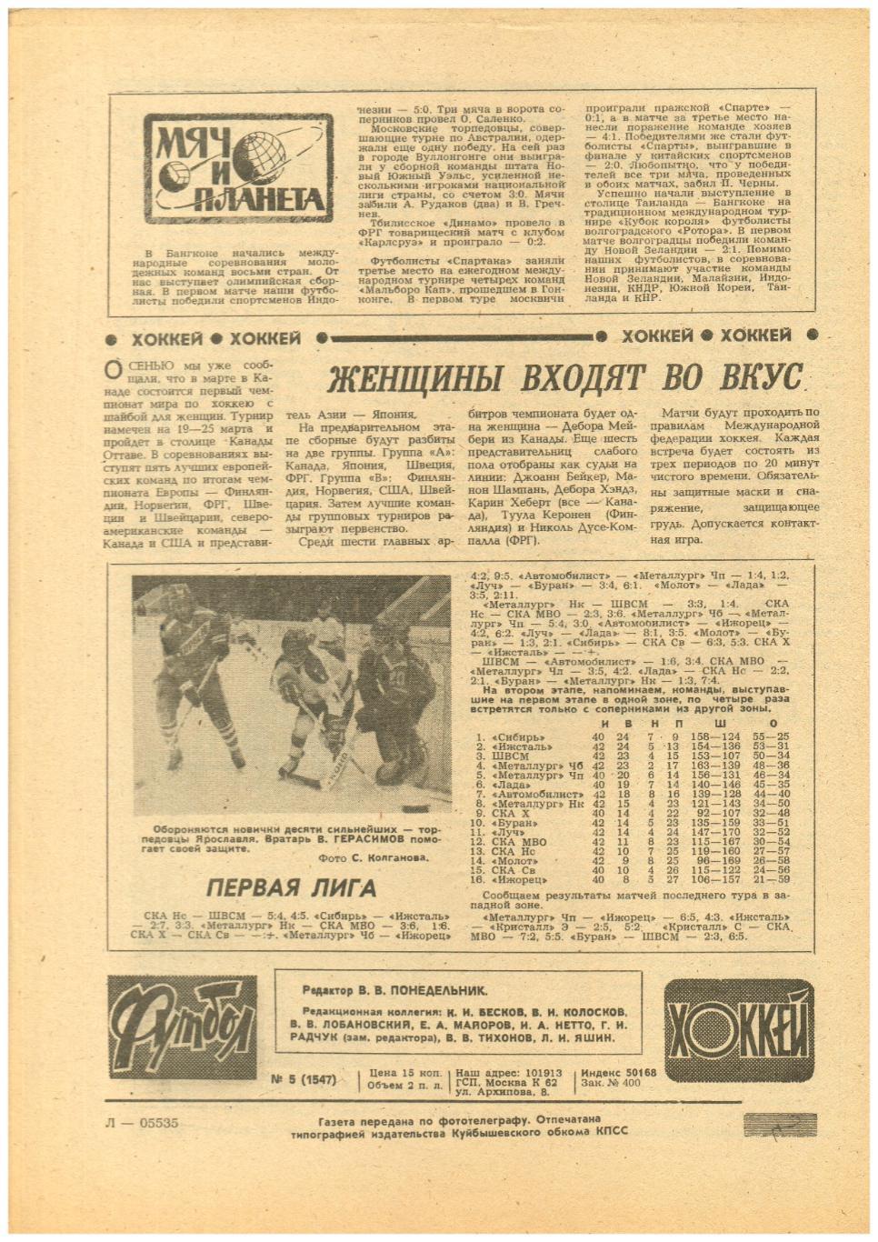 Футбол-Хоккей 1990 №5 Б.Пайчадзе - 75 лет / Л.Лоран - автор первого гола на ЧМФ 1