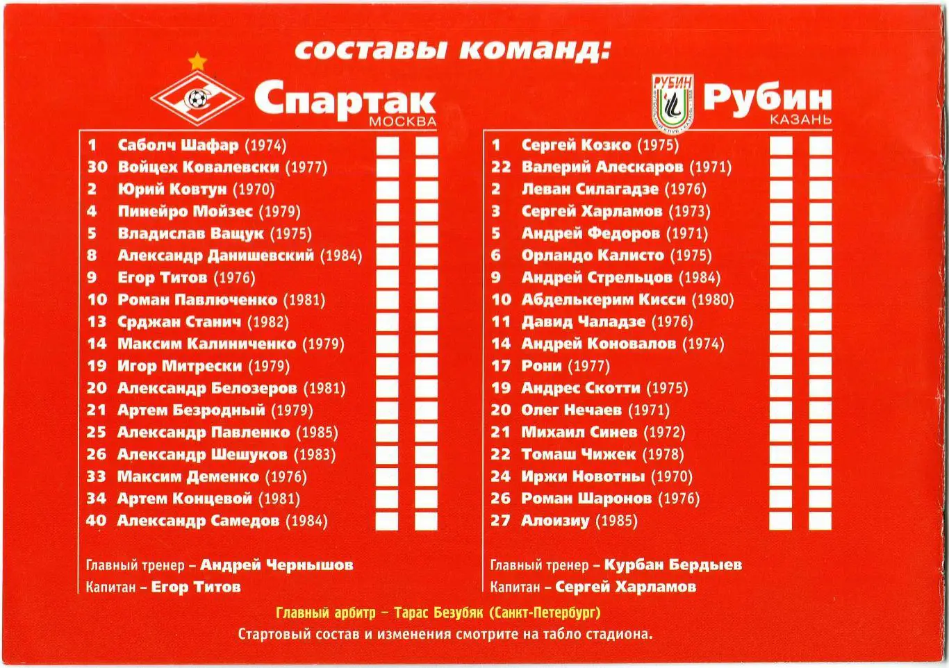 Спартак Москва – Рубин Казань 23.08.2003 1
