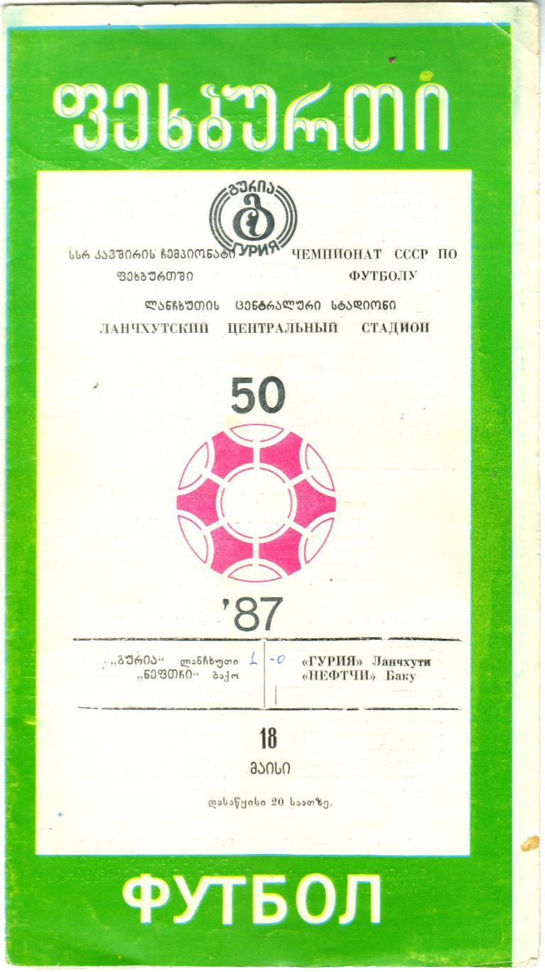 Гурия Ланчхути – Нефтчи Баку 18.05.1987