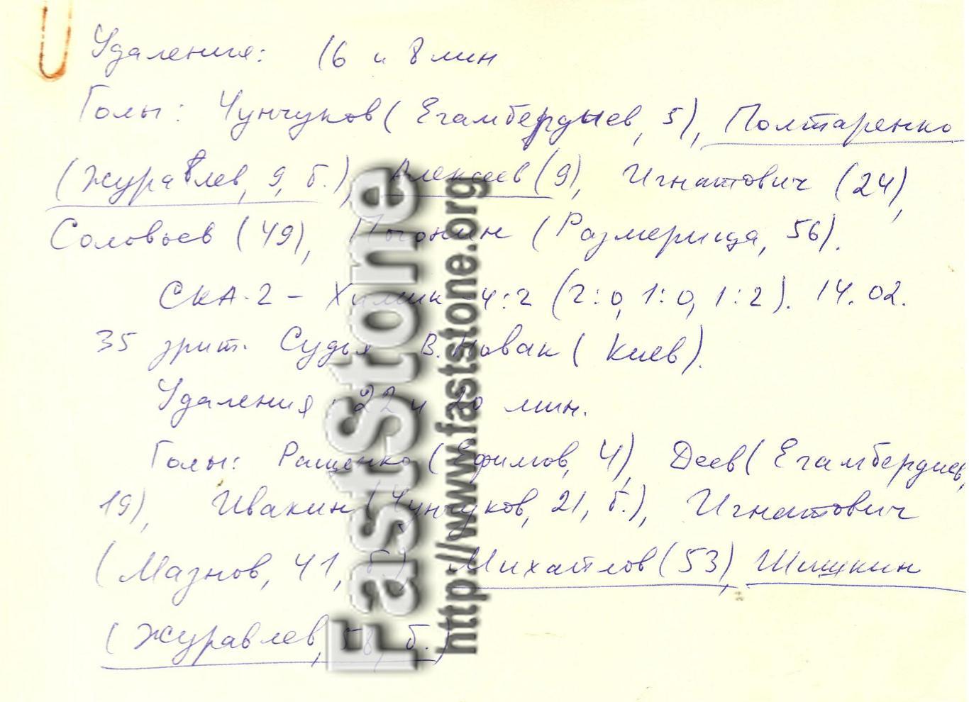 РШВСМ Энерго Рига + СКА-2 Ленинград – Кристалл Саратов 09-10/13-14.02.1990 Отчет 1