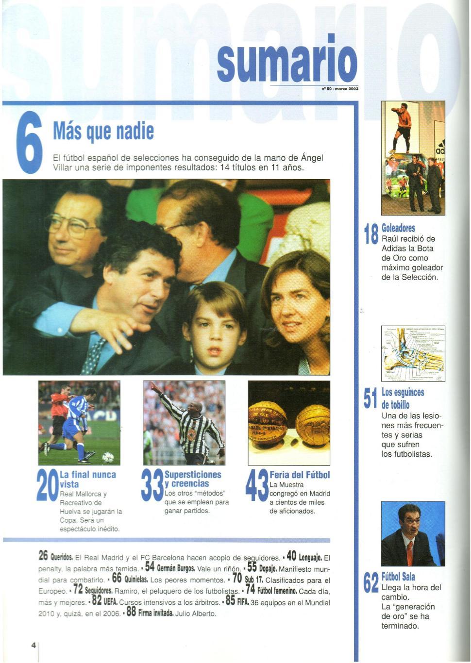 Официальный журнал Королевской Федерации футбола Испании RFEF 2003 Март 6