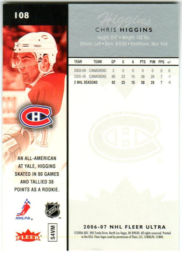 Крис Хиггинс Монреаль Канадиенс / Chris Higgins Montreal Canadiens 2006 1
