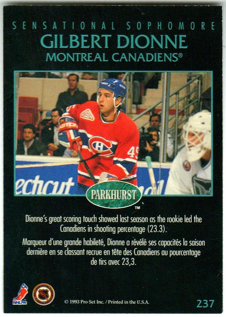 Гилберт Дионн Монреаль Канадиенс / Gilbert Dionne Montreal Canadiens 1993 1
