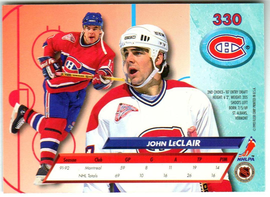 Джон Леклер Монреаль Канадиенс / John LeClair Montreal Canadiens 1992/1993 1