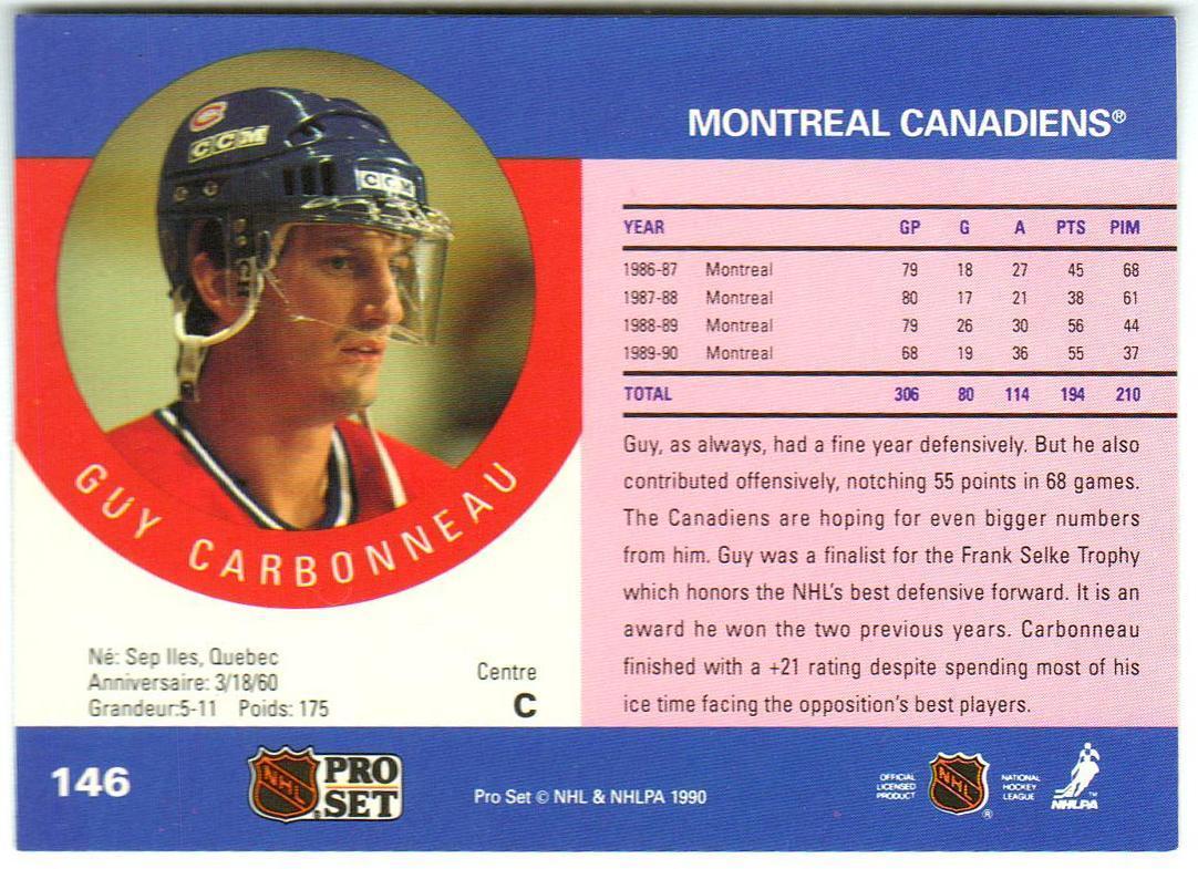 Ги Карбонно Монреаль Канадиенс / Guy Carbonneau Montreal Canadiens 1990/1991 1