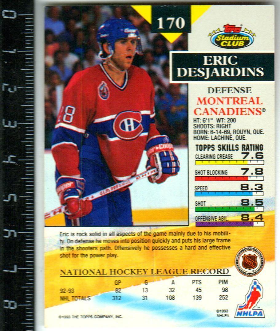 Эрик Дежарден Монреаль Канадиенс / Eric Desjardins Montreal Canadiens 1993/1994 1