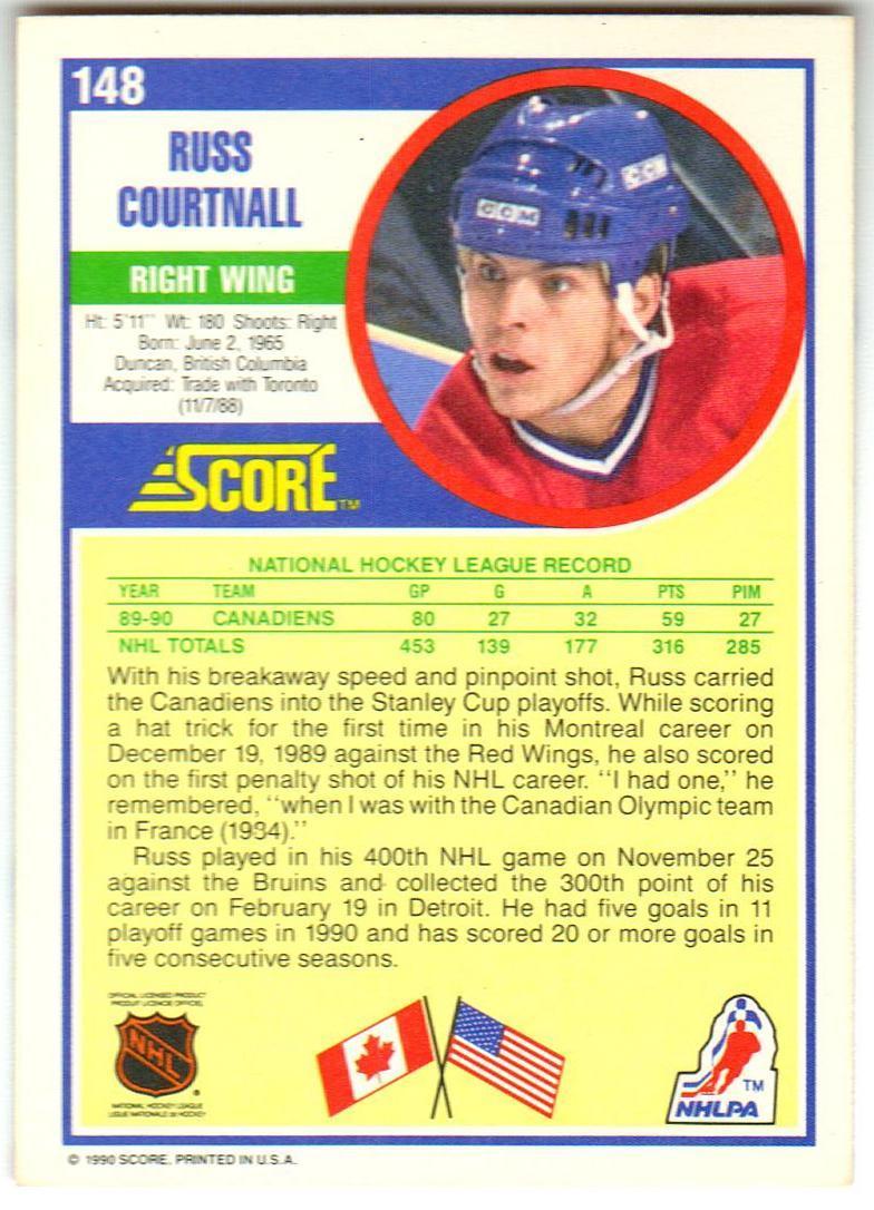 Расс Кортнолл Монреаль Канадиенс / Russ Courtnall Montreal Canadiens 1990/1991 1