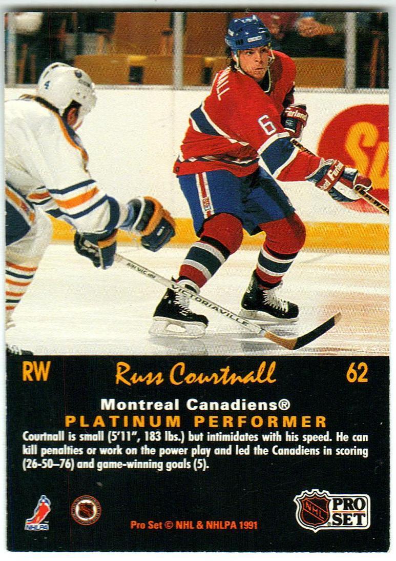 Расс Кортнолл Монреаль Канадиенс / Russ Courtnall Montreal Canadiens 1991/1992 1