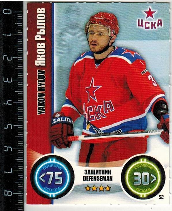 Карточка Яков Рылов (Yakov Rylov) Защитник ЦСКА КХЛ Звезды 2013-2014 Topps-52