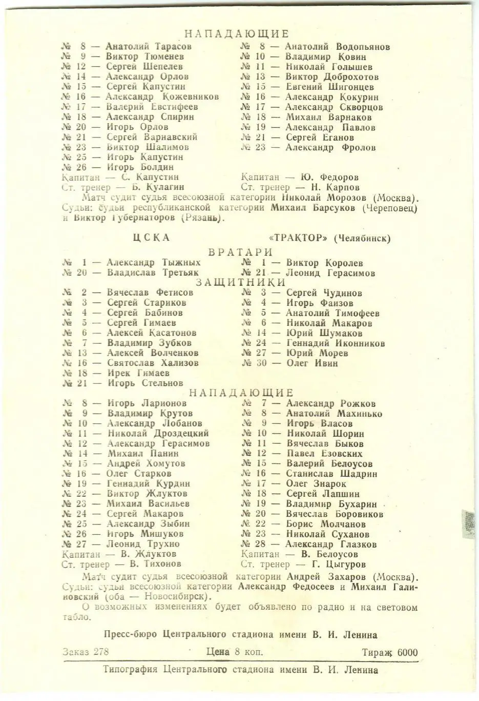 Спартак Москва – Торпедо Горький + ЦСКА – Трактор Челябинск 19/20.03.1982 1