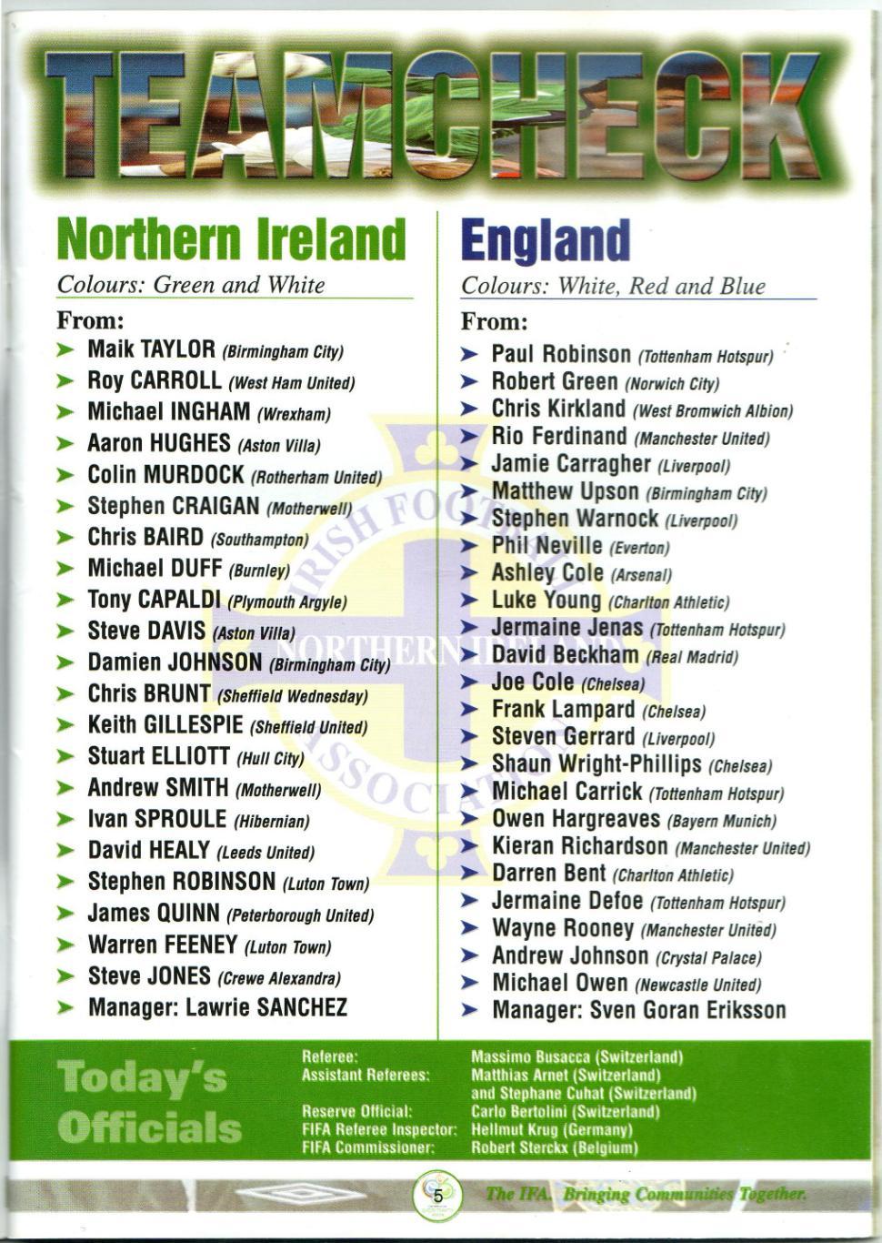 Северная Ирландия – Англия 07.09.2005 ОТЧМ-2006 Постер Дэвид Хили / David Healy 1