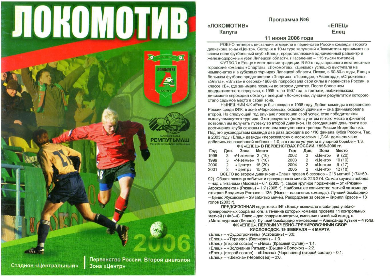 Локомотив Калуга — Елец 11.06.2006
