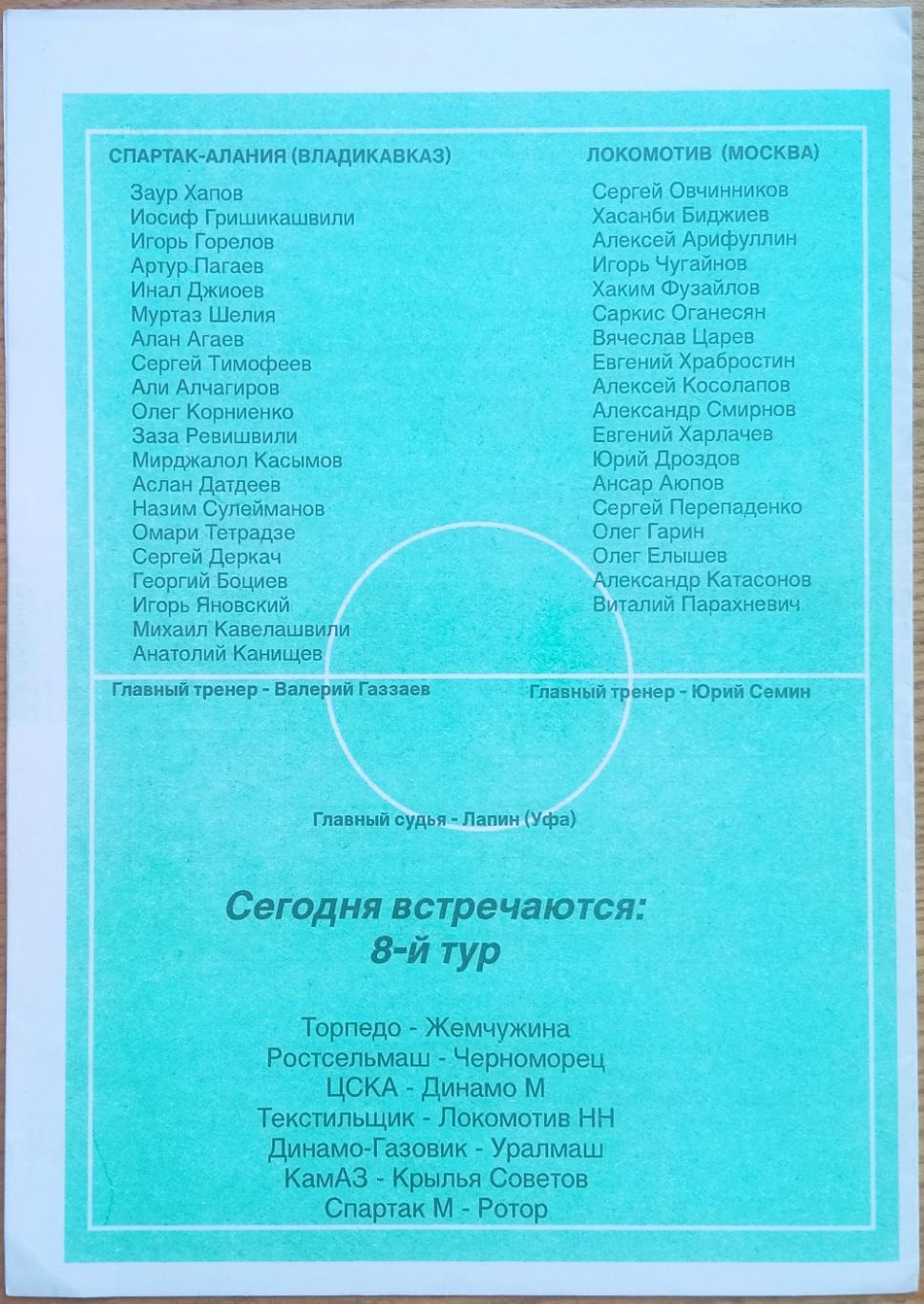 Спартак Владикавказ – Локомотив Москва 24.05.1995 1