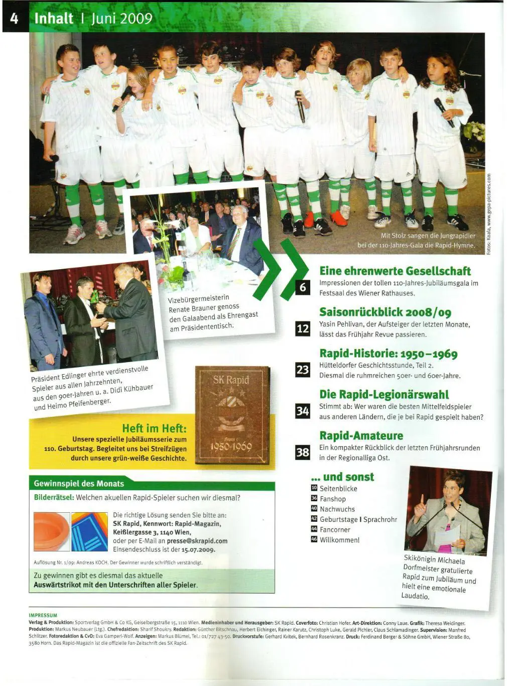 RAPID Magazin 2009 №2 Журнал ФК Рапид Вена / Ясин Пехливан История Ч.2 1950–1969 1