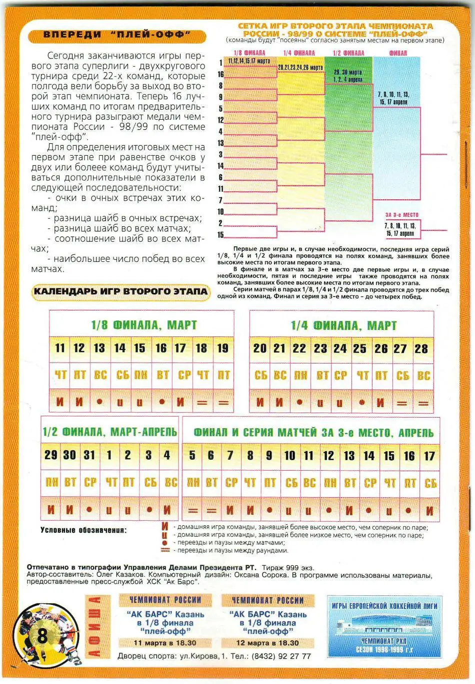 Ак Барс Казань – Химик Воскресенск 08.03.1999 1