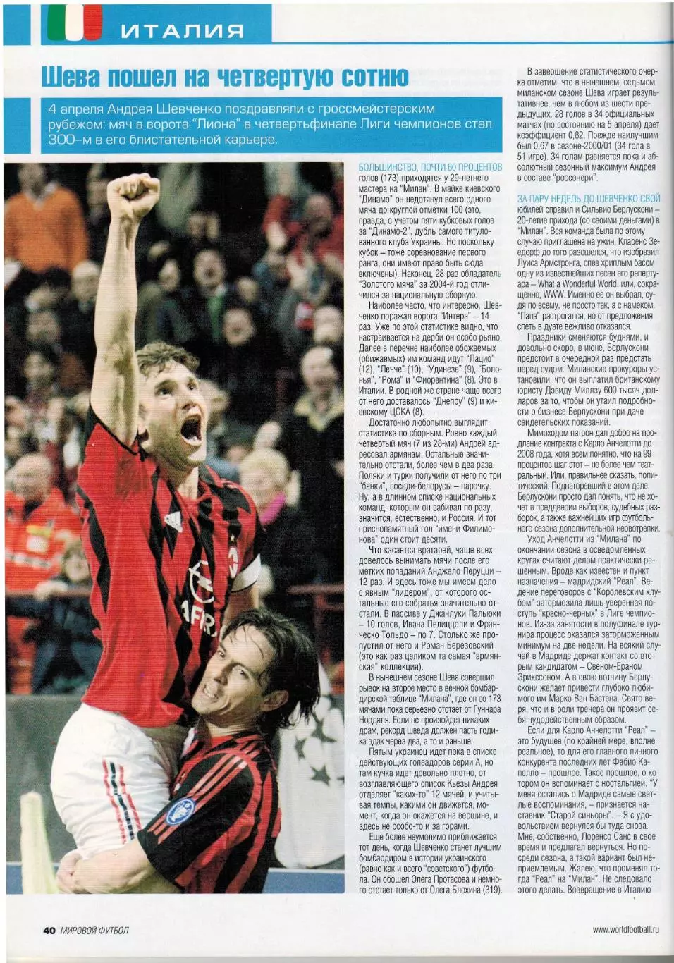 Мировой футбол Май 2006 / Месси Андрей Шевченко Лотар Матеус ЦСКА ЛЧ 1/4 Ромарио 3