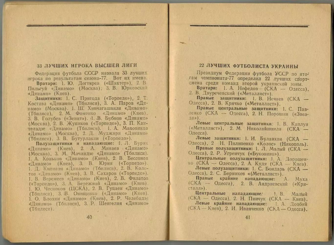 Футбол 1978 СКА Одесса / 22 лучших в Украине Из истории одесского футбола 2