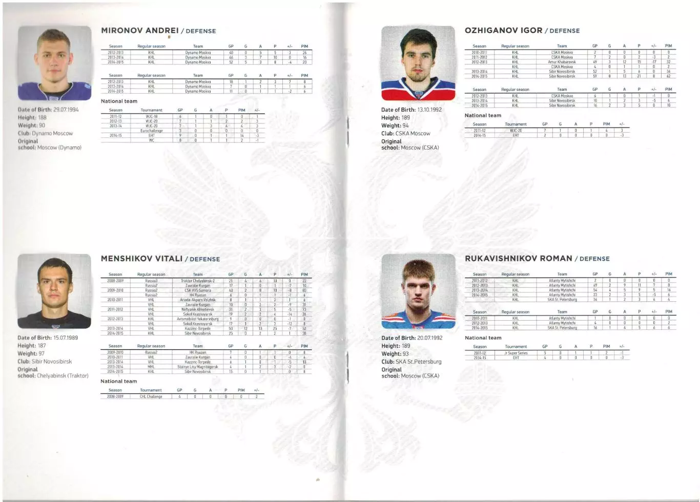 Karjala Cup / Кубок Карьяла 05-08.08.2015 Сборная России Media Guide РЕДКОСТЬ!!! 3