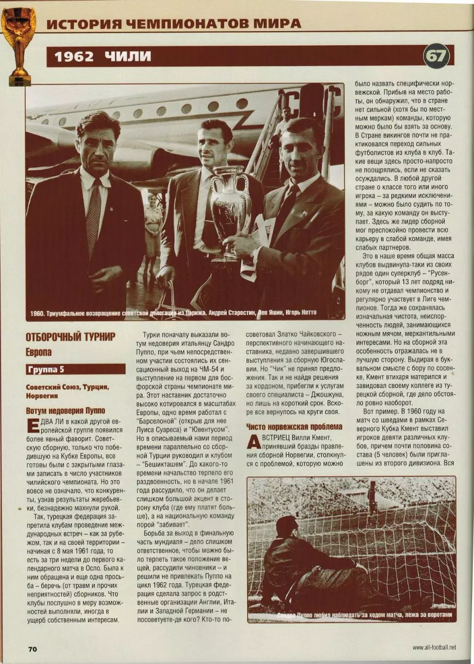 Весь футбол Октябрь 2007 + приложение / Ж.Моуриньо Йохан Круифф Кубок Азии ЧМ-62 5