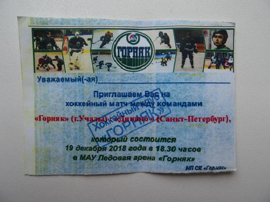 Горняк Учалы - Динамо Санкт-Петербург (19.12.2018).