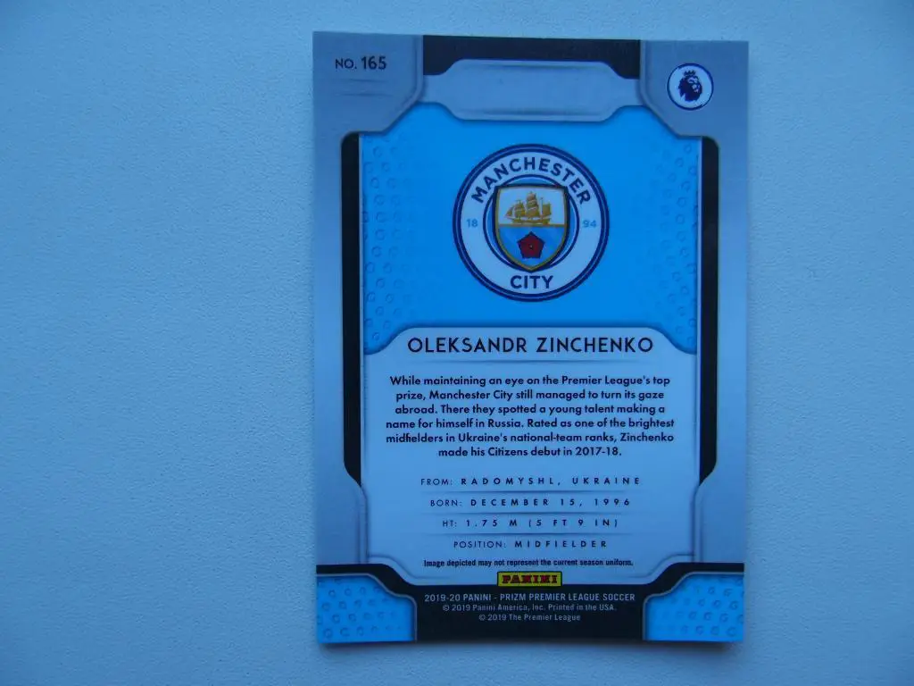 Александр Зинченко. Манчестер Сити. АПЛ. Panini Prizm 2019-2020. 1