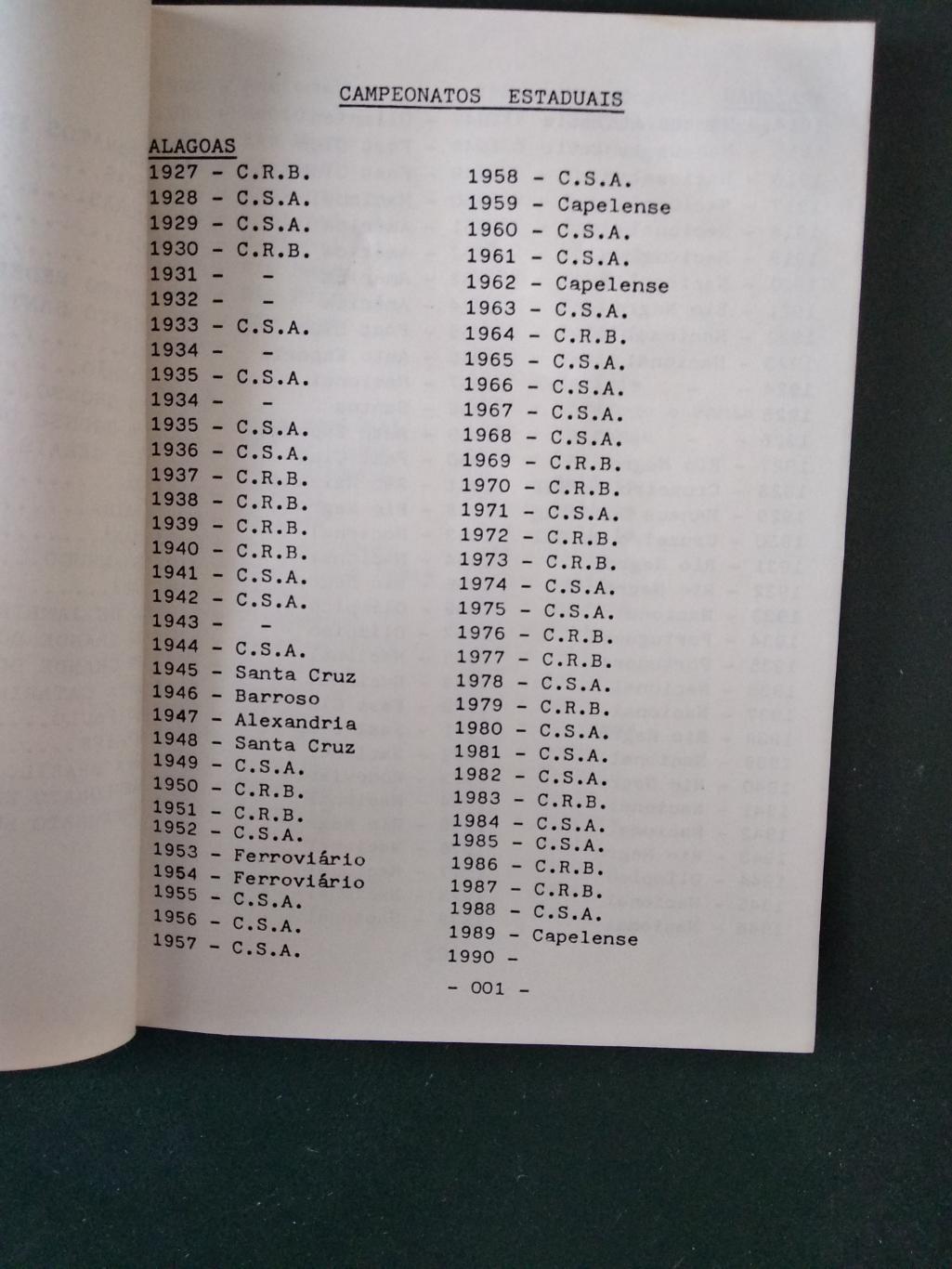 Ежегодник бразильского футбола 1989. 150 стр. Чемпионы всех штатов с 1906 г. 3