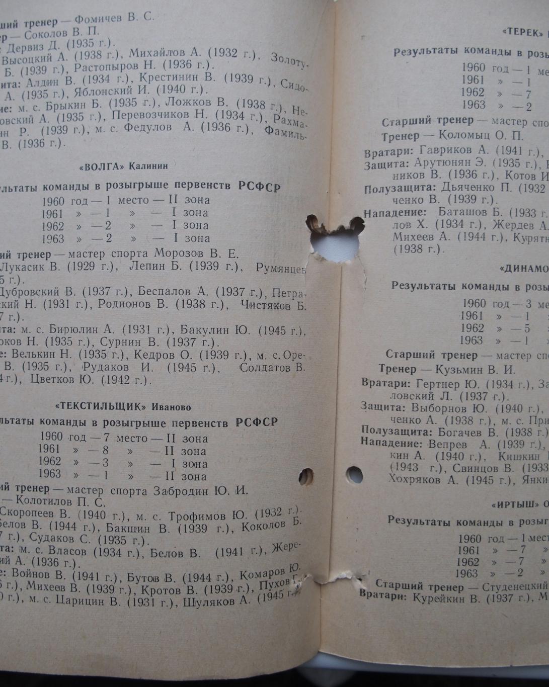 1/2 класса Б. Грозный, 1963 г.: Омск, Киров, Иваново, Калинин (Тверь). 2